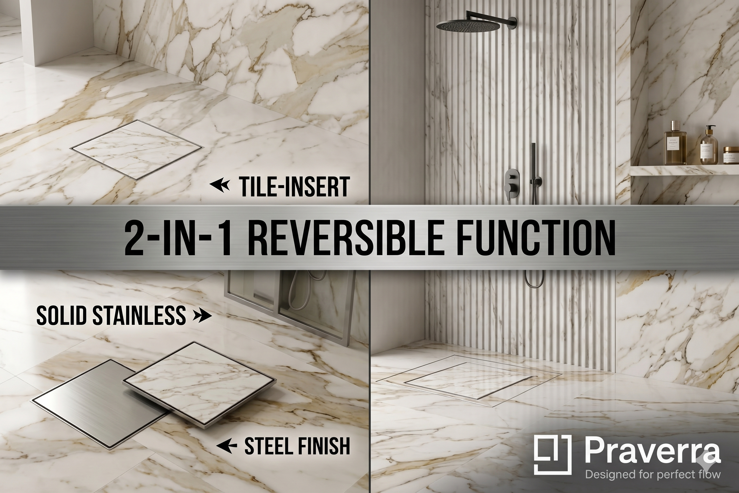 Praverra Square Tile Drainer view 3